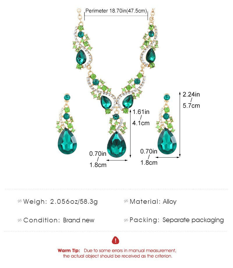 Luxury crystal jewelry set product dimensions