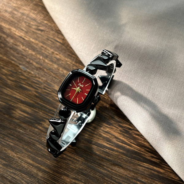Vintage Square Quartz Watch for Women - 3ATM Waterproof Alloy Bracelet Wristwatch