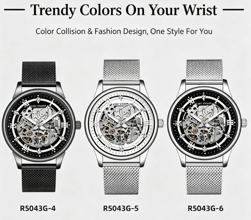 Men's Business Quartz Watch Stainless Steel Waterproof Wristwatch