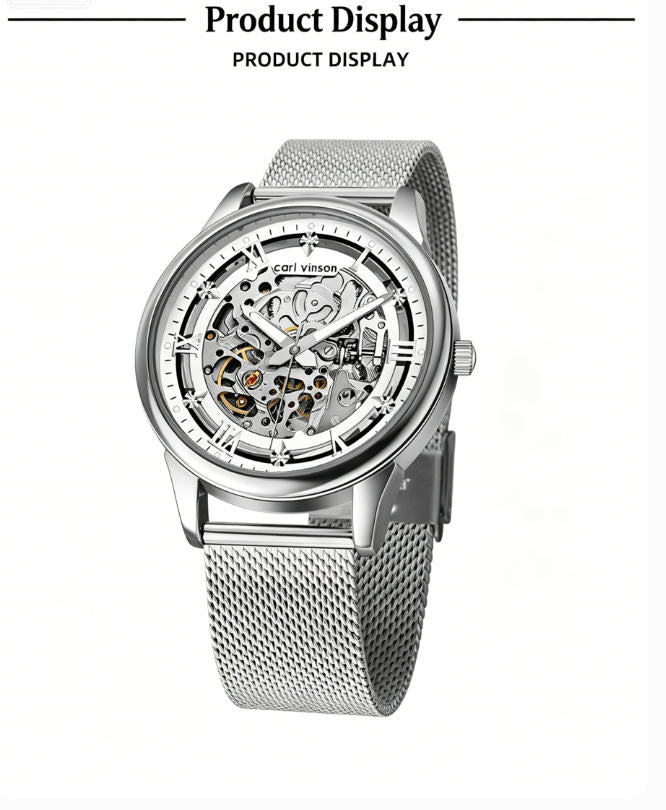 Men's Business Quartz Watch Stainless Steel Waterproof Wristwatch