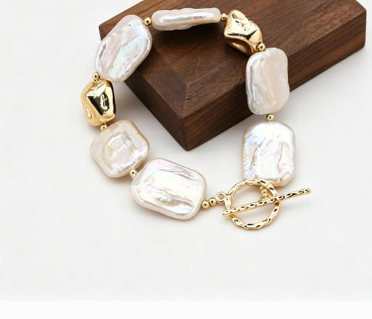 Women's Elegant Pearl Bracelet Handmade Adjustable Jewelry
