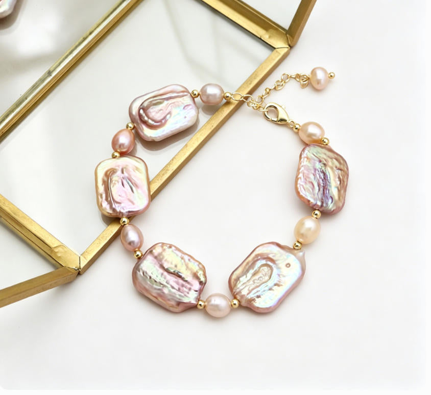 Women's Elegant Pearl Bracelet Handmade Adjustable Jewelry