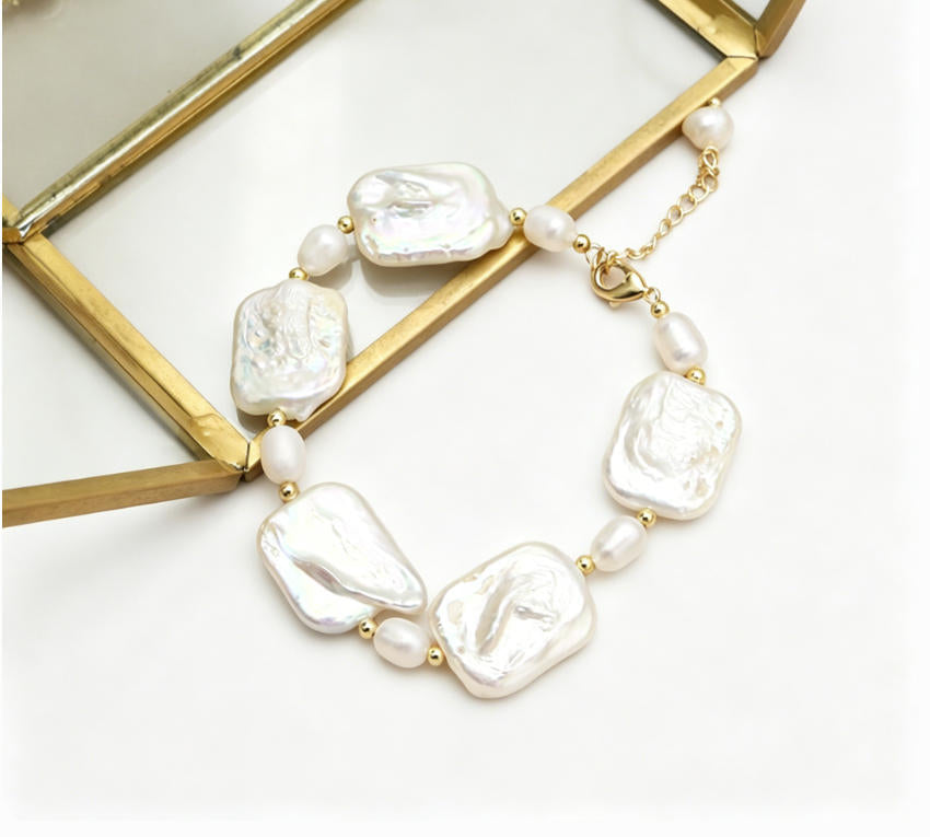 Women's Elegant Pearl Bracelet Handmade Adjustable Jewelry