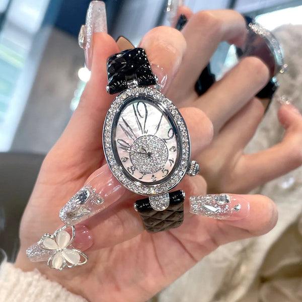 Luxury rhinestone bracelet watch for women with crystal strap