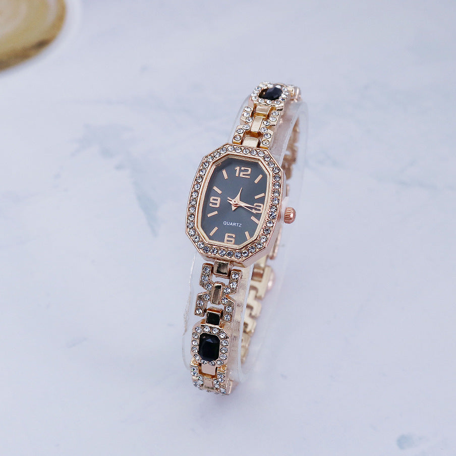 Black luxury quartz bracelet watch