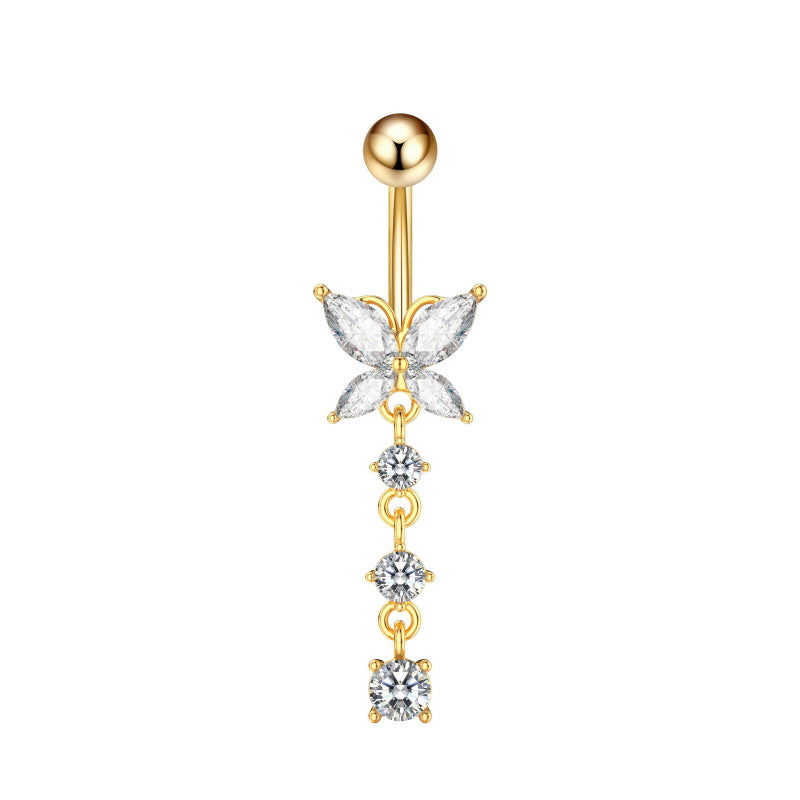 Cute Crystal Navel Belly Ring for Women – Dainty Navel Piercing Jewelry