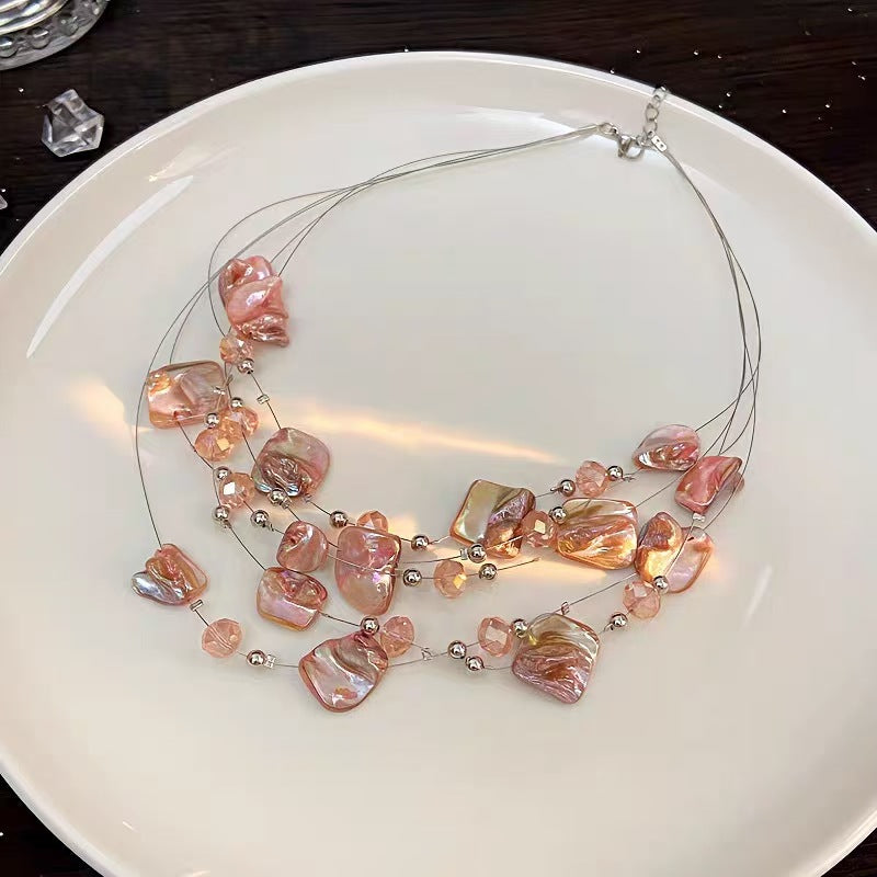 Elegant White Shell Geometric Necklace for Women